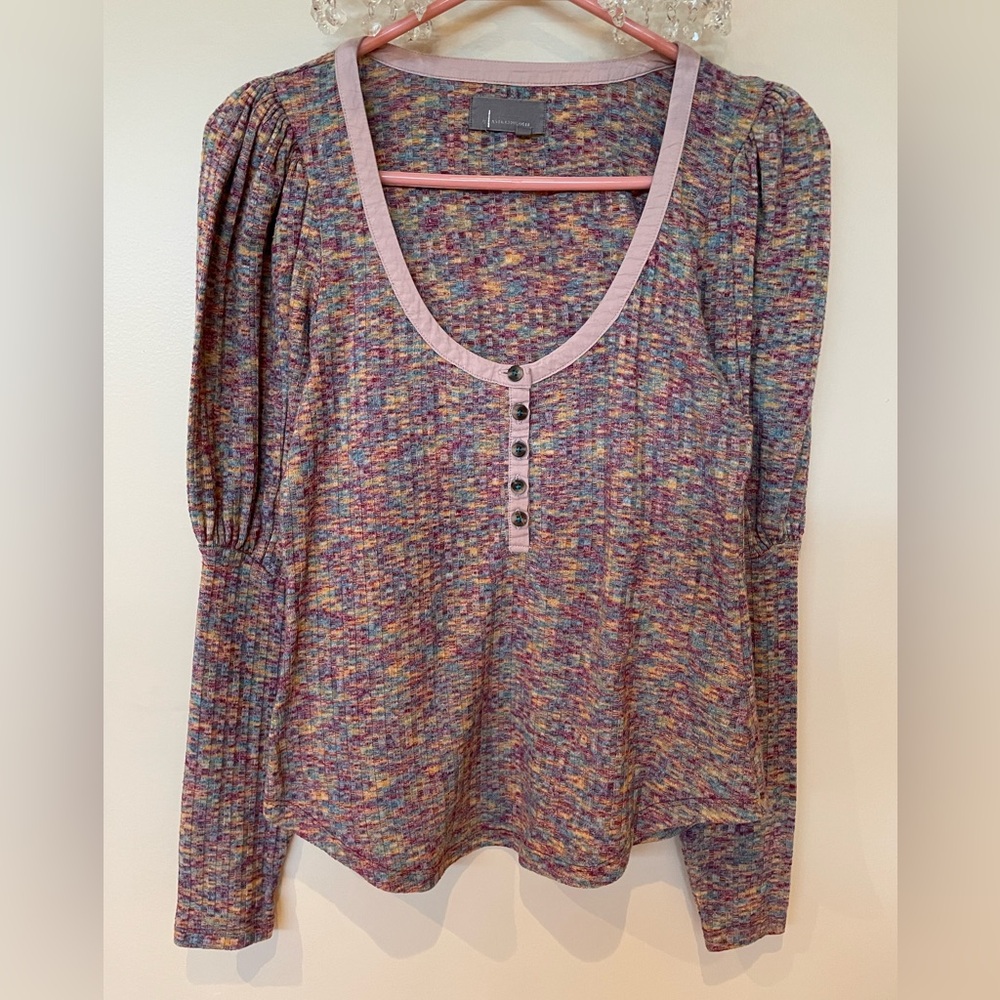 Anthropologie Multicolor Ribbed Henley